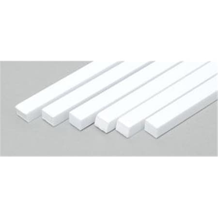 Evergreen 0.13 X 0.16 In. Styrere Strips Railroad Building Supply, White EVG187